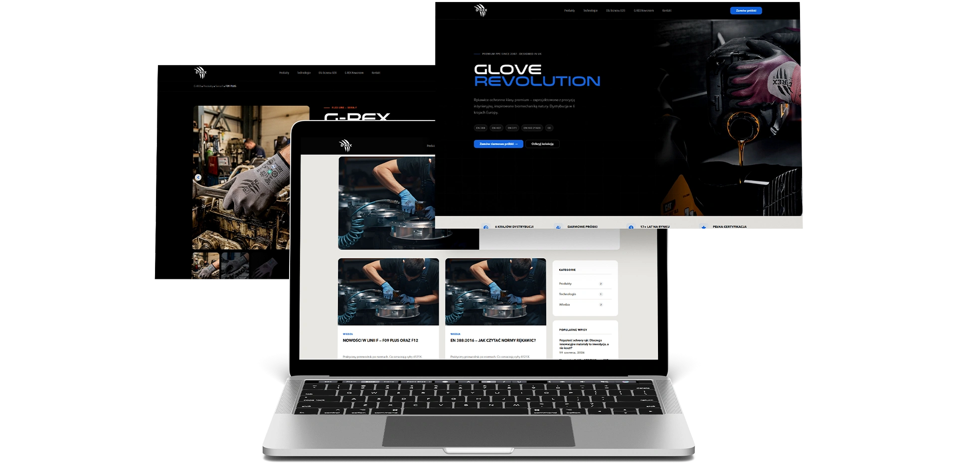 G-REX — strona wizerunkowa producenta rękawic