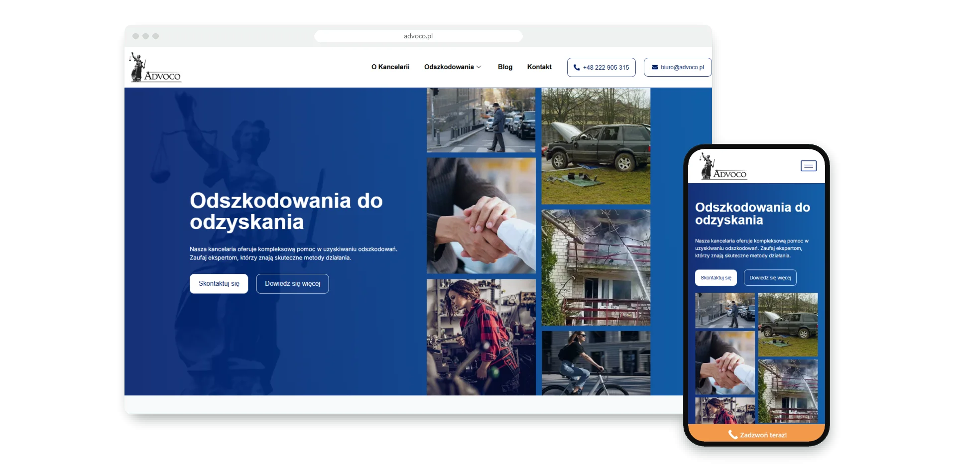 Advoco - strona kancelarii z blogiem
