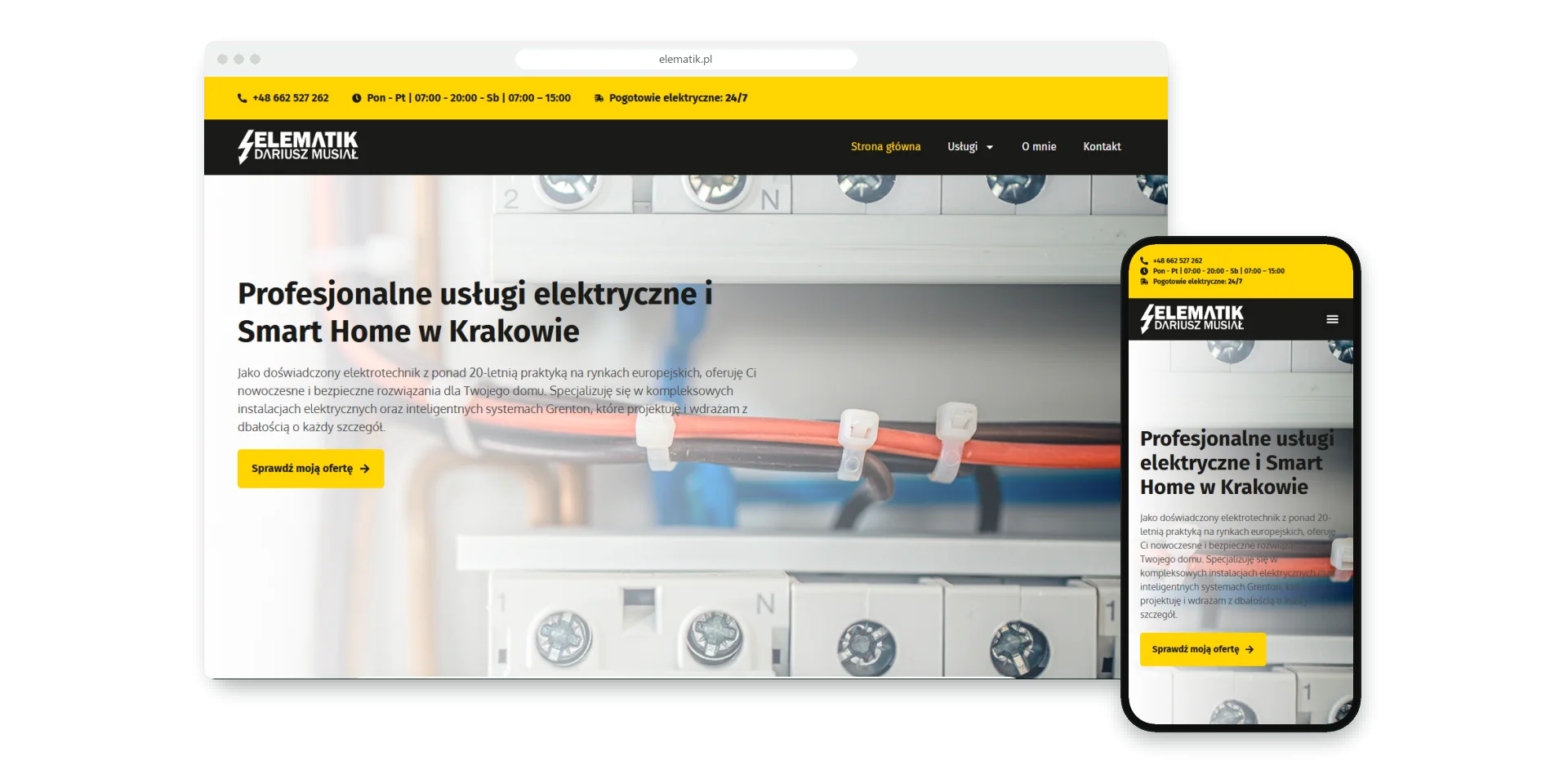 Elematik - strona elektryka z Krakowa