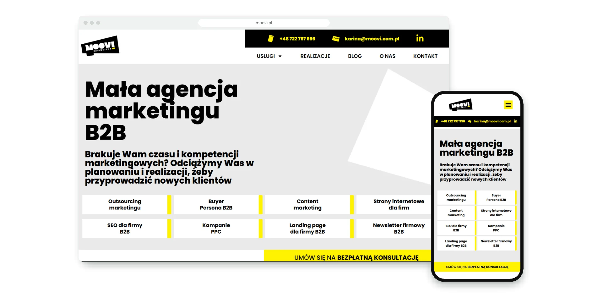 Moovi - strona agencji marketingowej