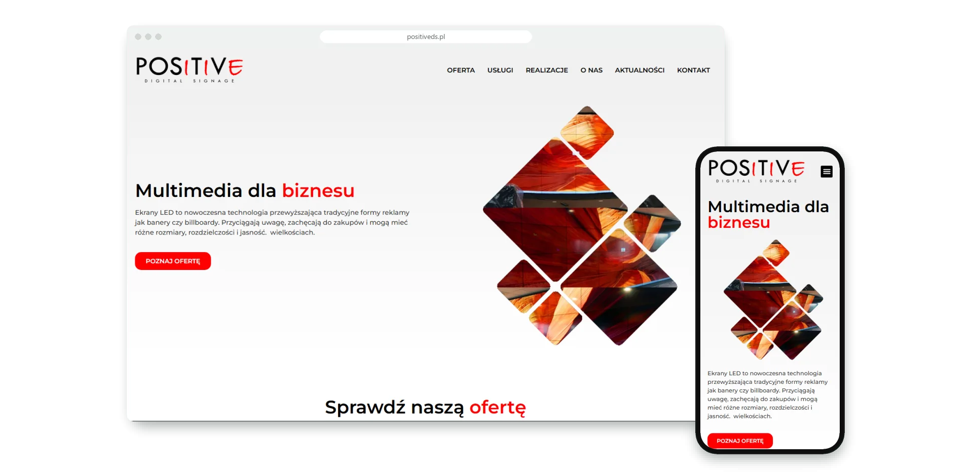 Positive Digital Signage - strona firmy od ekranów LED